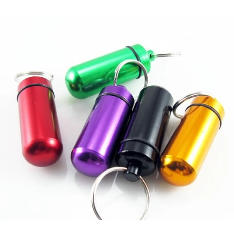 1Pc Waterproof Aluminum Pill Box Medicine Case containerBottle Holder Keychain Carabiner Outdoor pill case pillbox Portable Z35 | Красота и