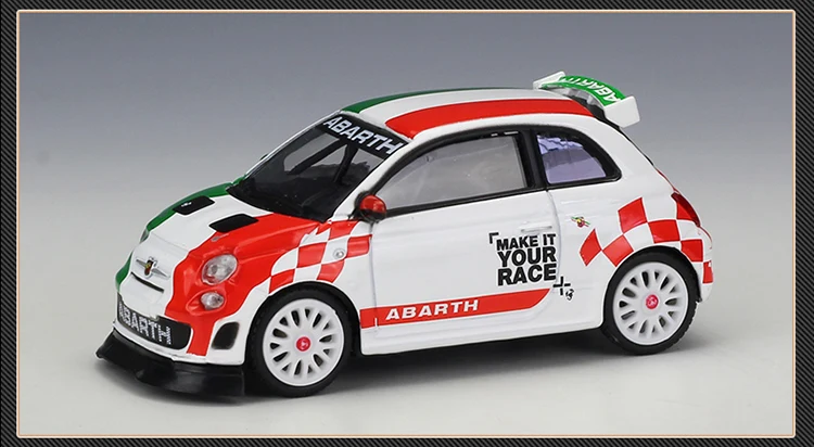 BBurago 1:43 автомобиль Abarth Fiat 500 Assetto Corse Супер гоночный литья под давлением образовательная Коллекция Модель для детей подарки с коробкой