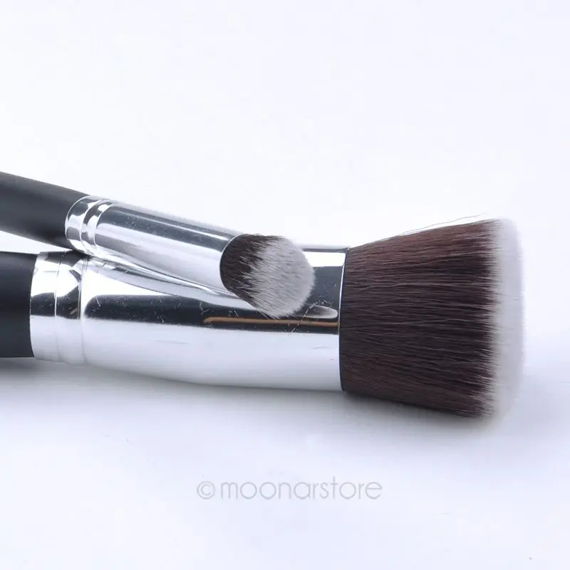 10Pcs Professional Cosmetics Foundation Blending Blush Black Silver Synthetic Soft Makeup Brush Set Tool | Красота и здоровье