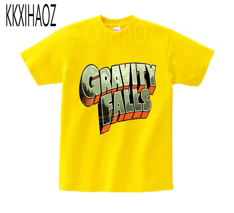 yellow childreTshirt Детские летние футболки для мальчиков и девочек детская футболка с короткими рукавами с рисунком Гравити Фолз Мэйбл Диппер сосна одежда для малышей NN - Цвет: yellow childreTshirt