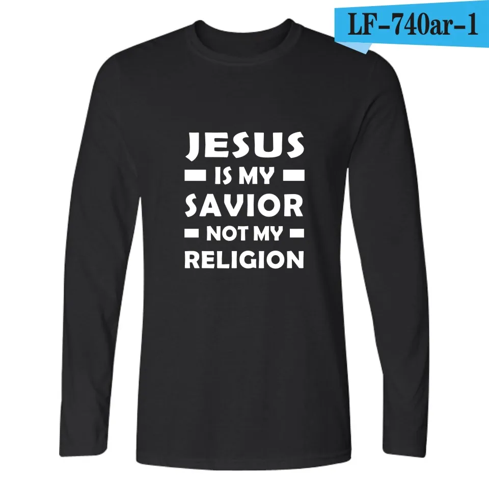 I Love Jesus Christian футболка с длинным рукавом для мужчин смешная черная модная футболка мужская брендовая Повседневная Высококачественная Футболка мужская хлопок 4XL - Цвет: black