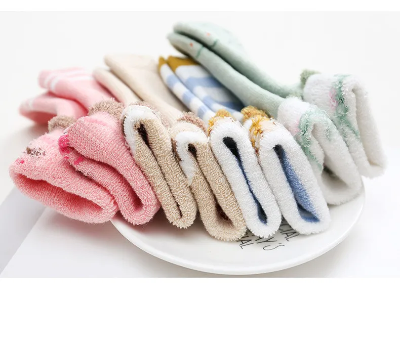 YWHUANSEN 5 Pairs/lot Thick Socks For Baby Boys Girls In Winter Warm Animal Terry Socks For Newborns Cute Autumn Infant Socks