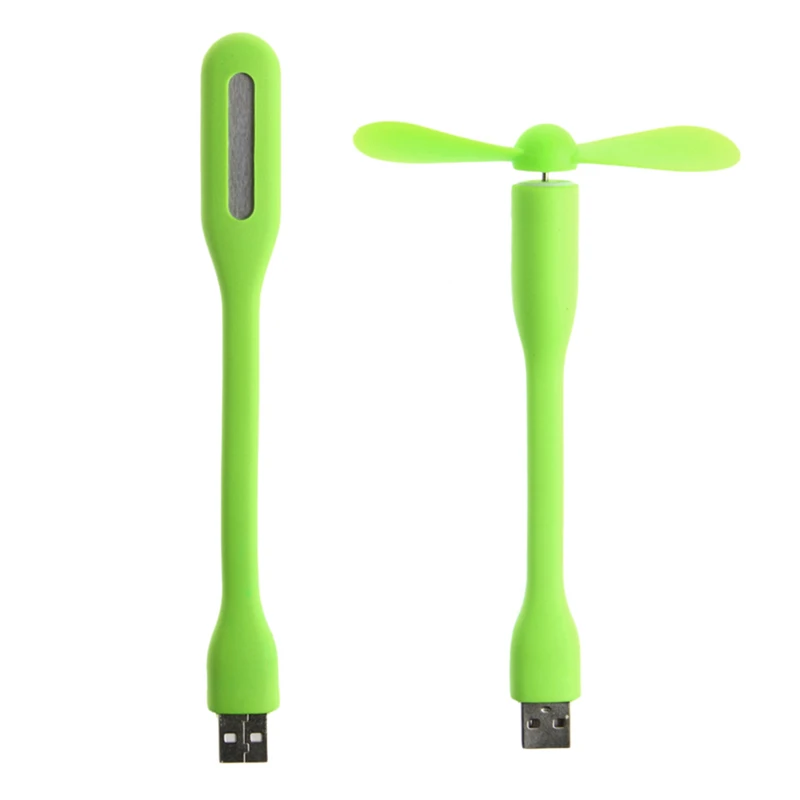 Силиконовый маленький гибкий USB вентилятор + Светодиодная лампа ночник для