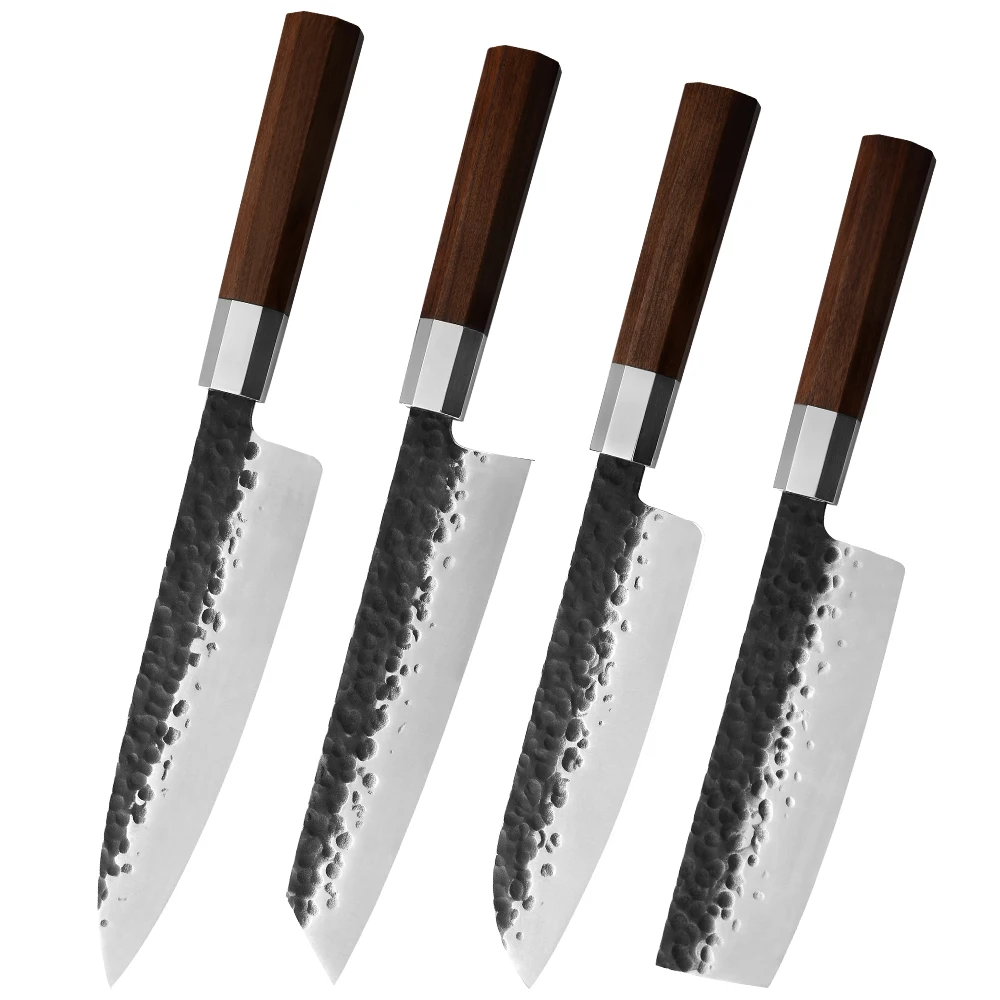 XYj 4 шт. ручной работы кованый нож из углеродистой стали набор 8 ''Chef 8'' Cleaver 7