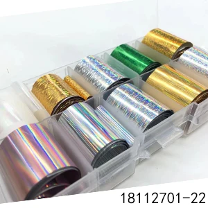 22 10 шт., 2,5*100 см, очаровательные наклейки для ногтей, набор цветов, белое золото, звездная бумага, переводная фольга, клейкие наклейки, украшения для ногтей - Цвет: 22