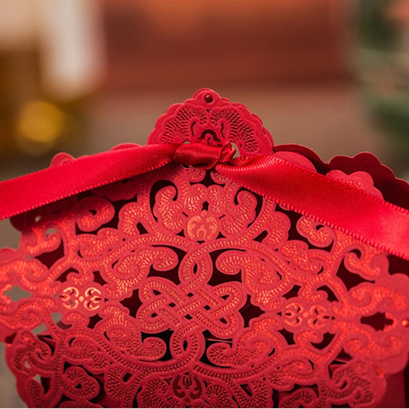 Свадебная подарочная коробка украшения Королевский синий цвет лазерная резка