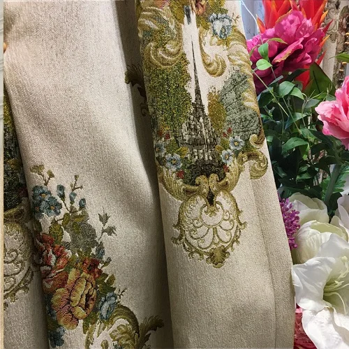1pc curtain Европейский синель жаккард шторы с вышивкой для гостиная спальня плотные подзор окна тюль шторы Sheer ткань - Цвет: 1pc curtain