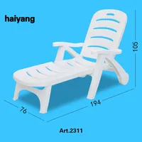 High Quality Plastic Outdoor beach chair lounger folding type for swimming pool water Park outdoor furniture white color 5years