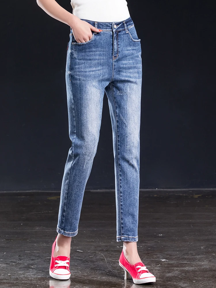 Женские обтягивающие джинсы boyfriend denim anlke длинные штаны с бахромой сексуальные