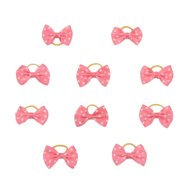 10 шт./лот банты для собак в горошек аксессуары Йоркширские длинные волосы товары