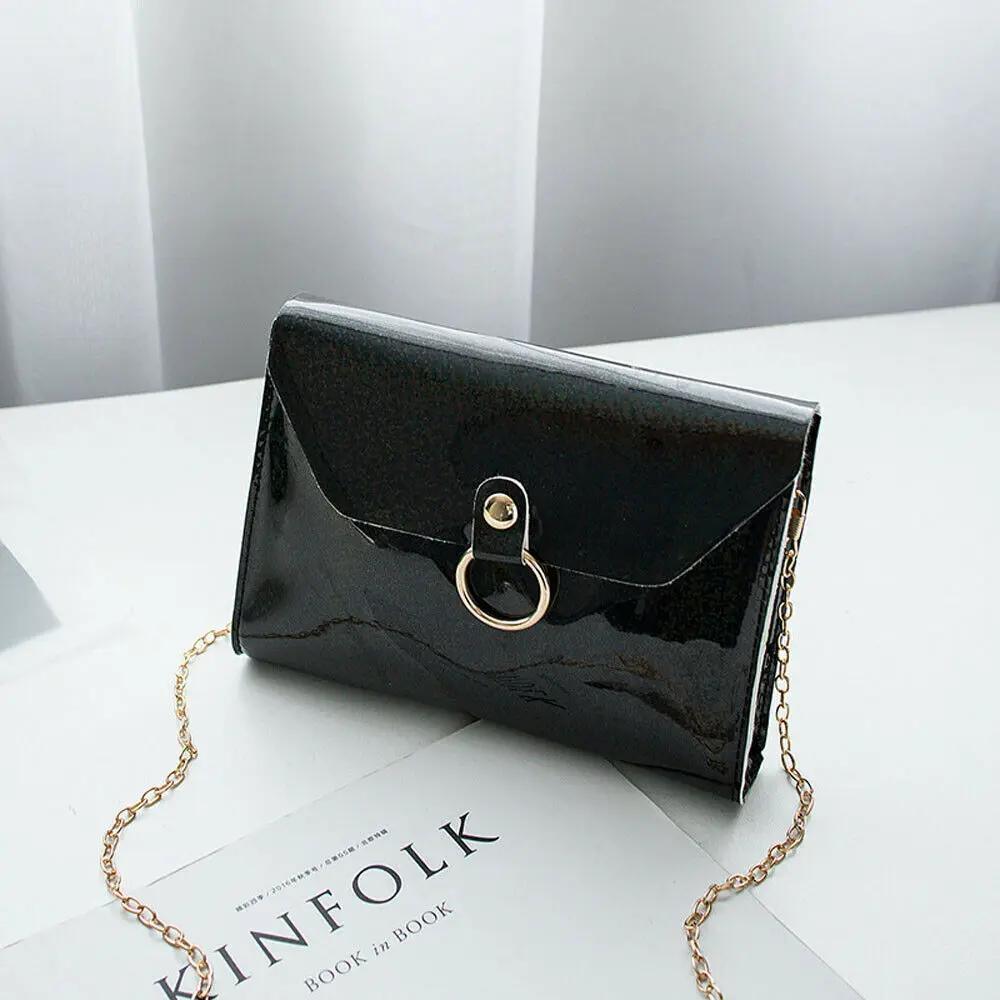 Сумка-тоут женская из искусственной кожи модный мессенджер на ремне с цепочкой