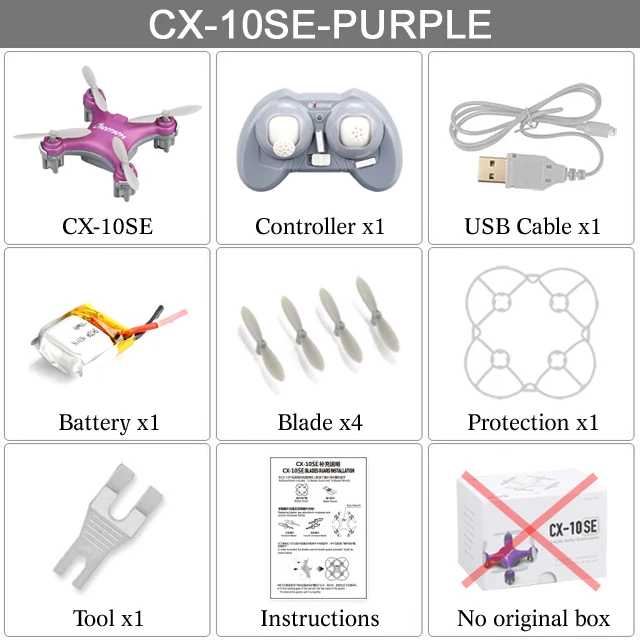 purple no box Cheerson CX-10SE мини карманные Дроны с дистанционным управлением Дрон радиуправляемый вертолет нано микро RTF Квадрокоптер детские игрушки Вертолет VS H36 S9 Дрон - Цвет: purple no box