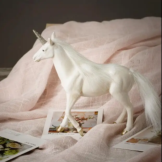 Белый орнамент с единорогами Смола Unicornio работа минималистичный современный декор для гостиной натуральные Детские аксессуары для дома