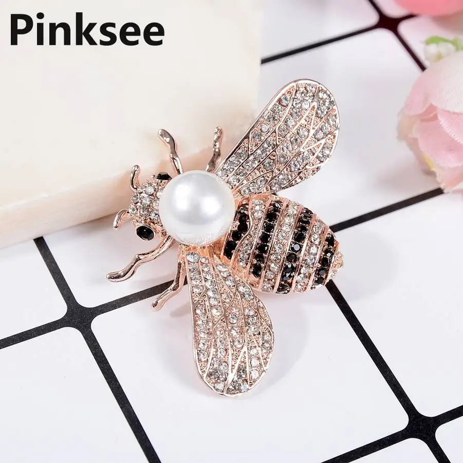 

Fashion Cute Bee Black Yellow Crystal Insect Brooches For Women Kids Animal Brooch Jewelry Hijab Pins Party Gifts Accessories