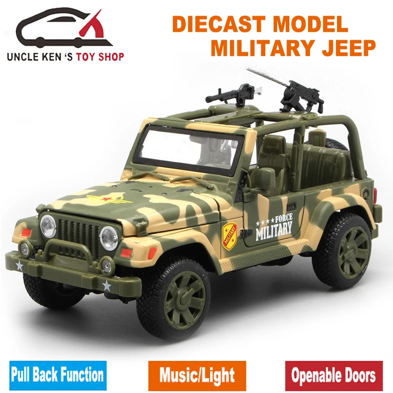 Модель джипа Diecast в стиле милитари армейские игрушечные машинки с подарочной