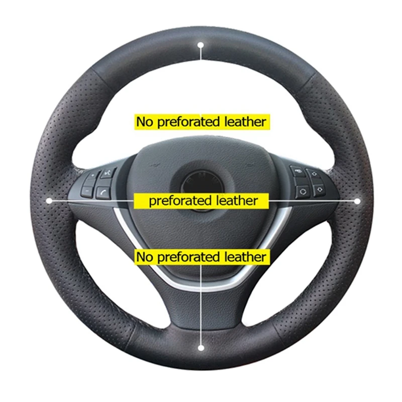 Черный чехол рулевого колеса автомобиля GKMHiR прошитый вручную для Mercedes Benz C200L E63 E300