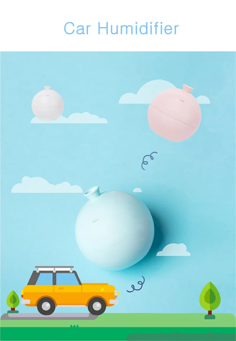 USB Balloon Mini Air Humidifier Aroma Diffuser Water Mist Maker for Home Car Ultrasonic Humidifier Diffusers White Pink Blue