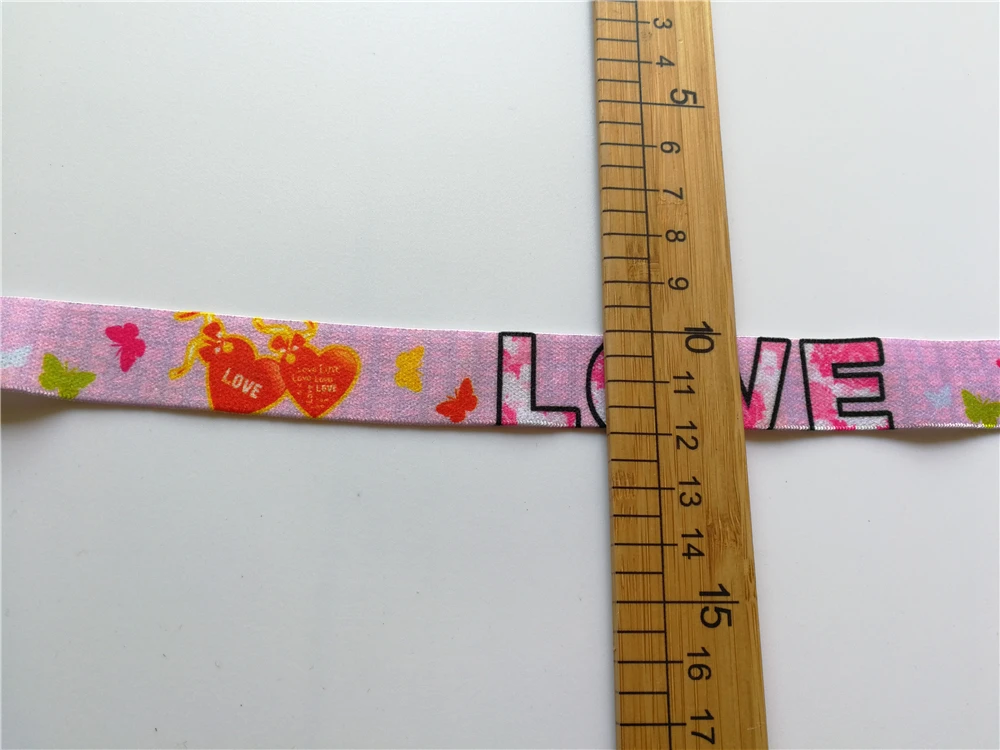 1,8 см широкая эластичная лента с принтом LOVE 5 м/лот для детской одежды DIY excipient