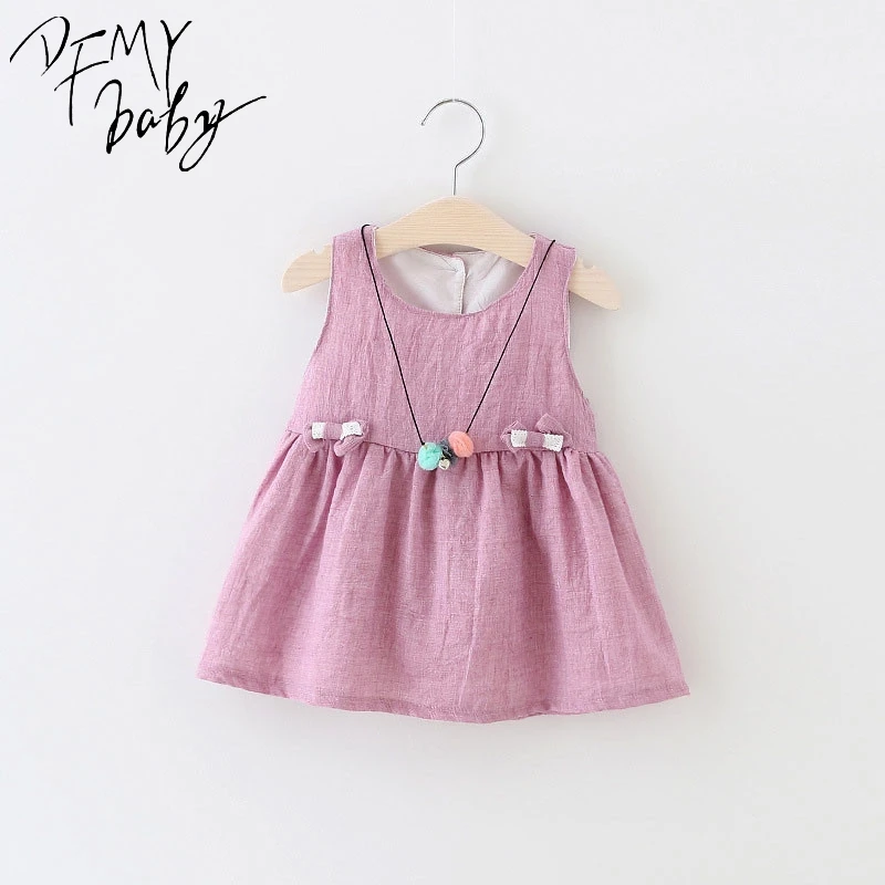 

Kids Girls Dress Summer Cotton Dress Bow New Born Baby Dress Sleeveless Toddler Flowers Fashion Costumes Kids Clothes