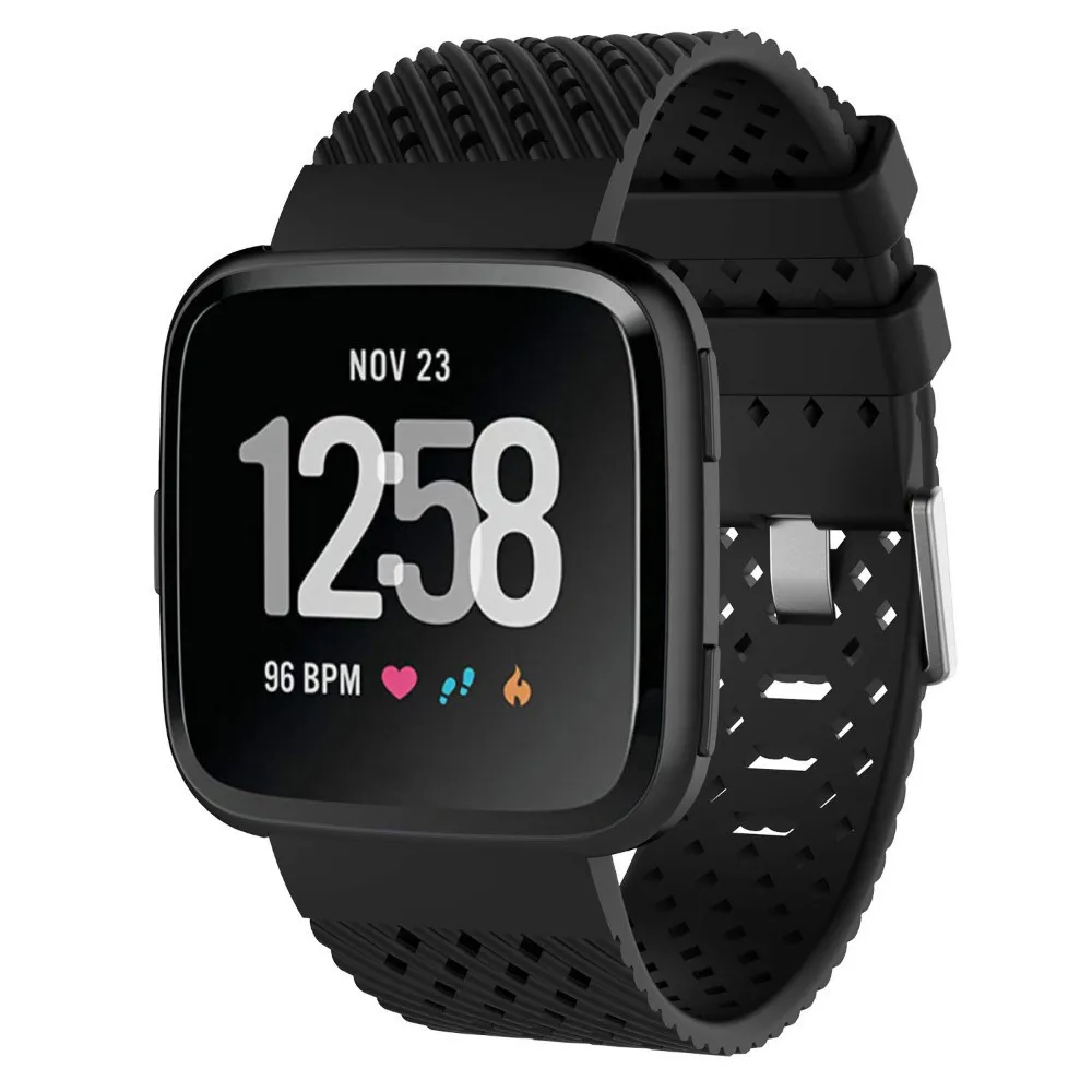 Black Ремешок для Fitbit Versa Band женский сменный мягкий силиконовый водонепроницаемый браслет на запястье ремешок для Fitbit Versa Lite Band - Цвет: Black
