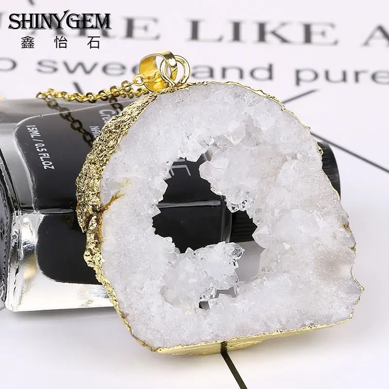 Ожерелье из натуральных ювелирных изделий Bijoux Femme ожерелье с белыми кристаллами