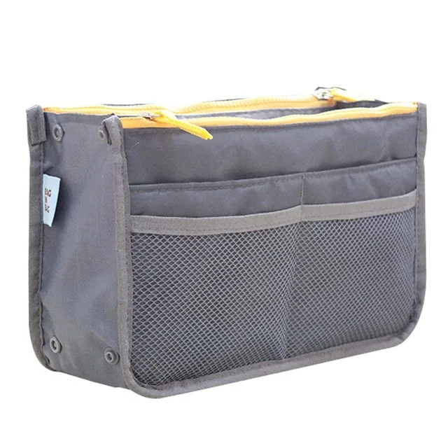 Travel Organizer Portable Beauty Pouch Functional Bag Toiletry Make Up Makeup Organizers Phone Bag Makeup BagCaseCosmetic Bag - Color: gray