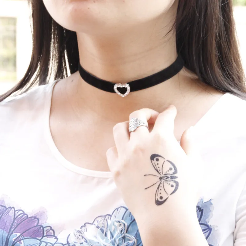 Новый Простой Панк Пряжка Chocker Бархат Ожерелья Круглой Трубе любовь Готический