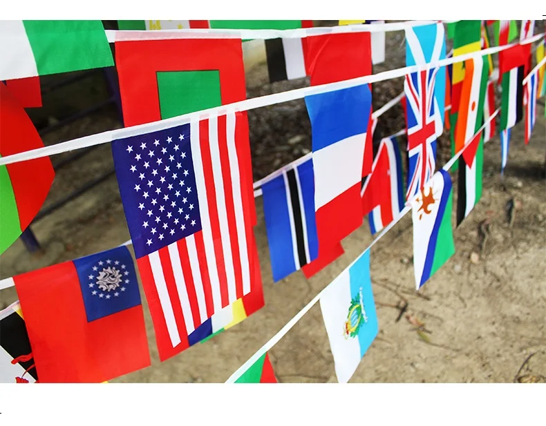 KAFNIK FLAG 14*21cm String flag 50 countries European Cup bar hanging flags | Flags