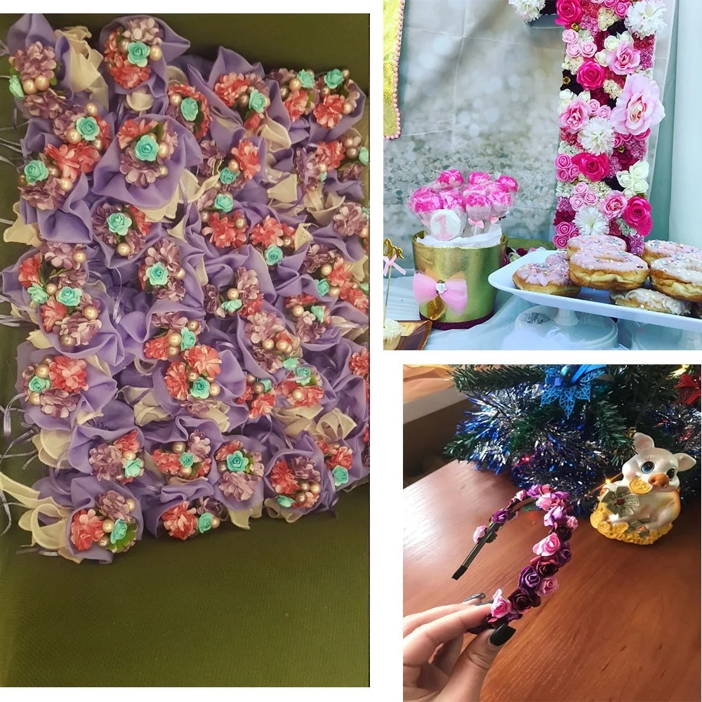 72 шт. искусственные бумажные цветы голова для самодельная открытка альбом