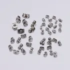 Серьги-гвоздики из нержавеющей стали, фиксатор для серег, для самостоятельного изготовления ювелирных изделий, 100 шт., 4, 5, 6, 8 мм