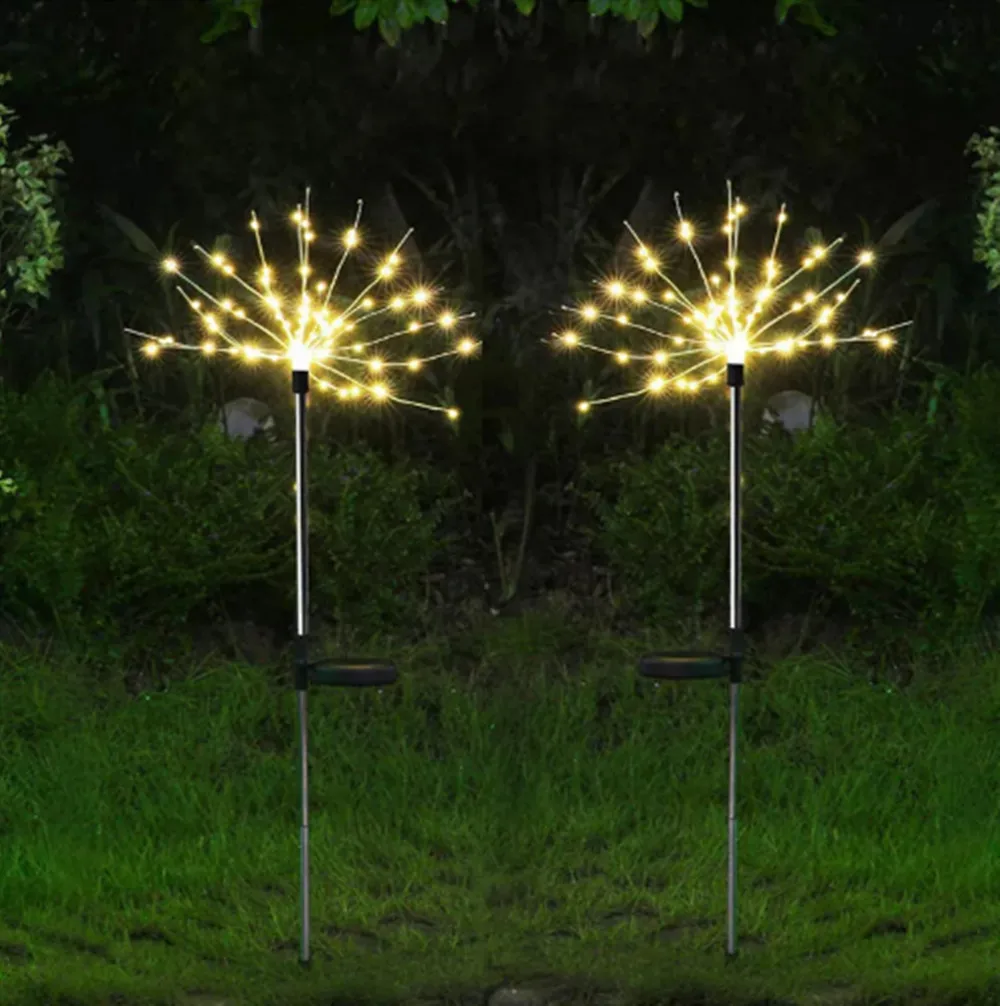 2 шт. Солнечная Светодиодная лампа 105LED Starburst фейерверк сказочная гирлянда пейзаж