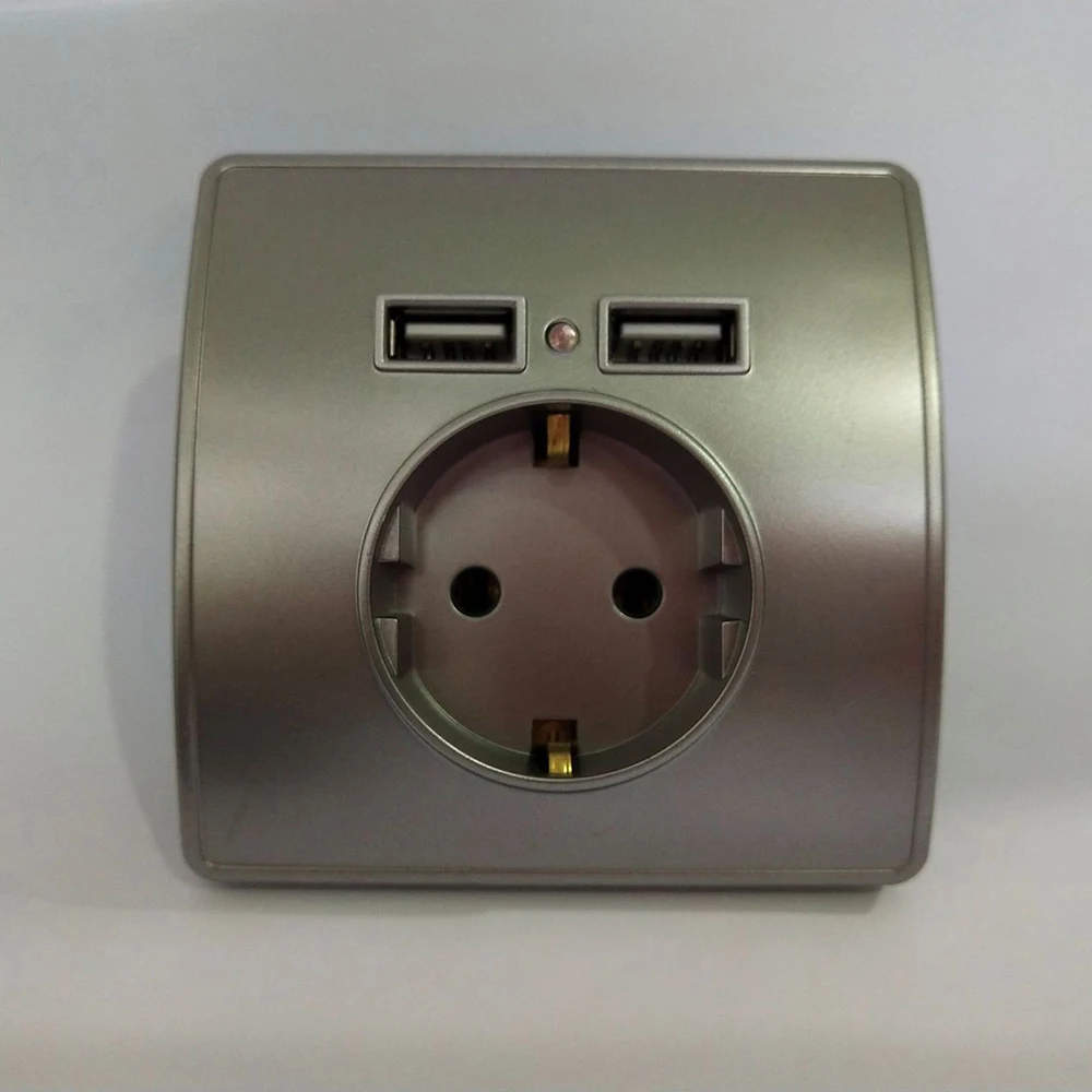 2019 европейская вилка двойной порт Usb 5 В 2 А настенное зарядное устройство адаптер