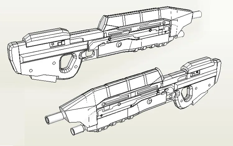 1:1 82 см войны человека MA5D винтовка Бумажная модель Руководство DIY не может быть запущен