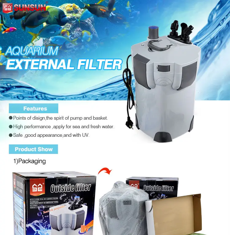 SUNSUN HW-403B внешний фильтр для аквариума 1400л/ч 2,0 м с УФ лампой Фильтрующий насос