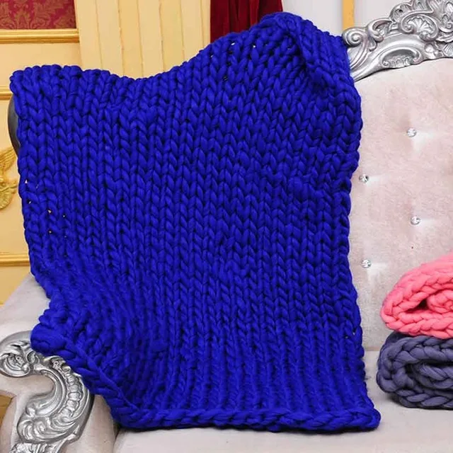 e Шерстяная пряжа, одеяло, толстое мягкое, ручная вязка, пледы, пледы, одеяло, s кровать, диван, чехлы, нордическая, домашний текстиль, Прямая поставка, 60x60 см - Цвет: e