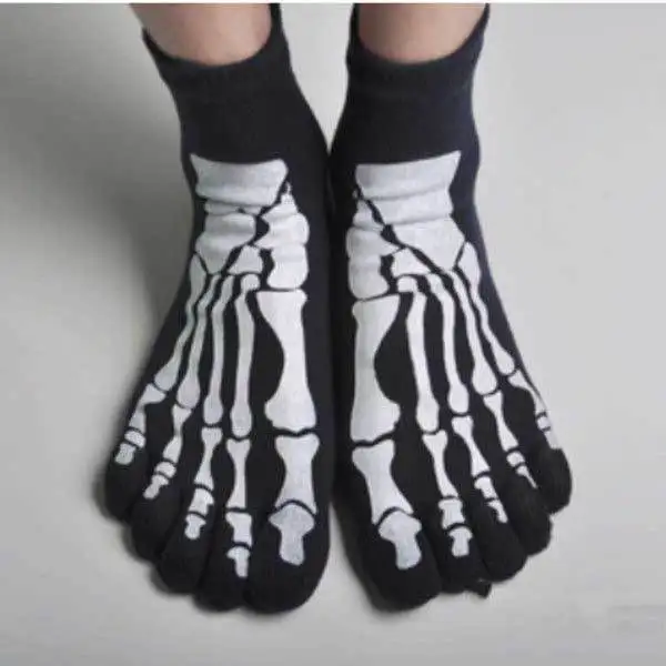 Fanwood Mens Five Toes Sock Soft Paw Skeleton Novelty Socks | Тематическая одежда и униформа
