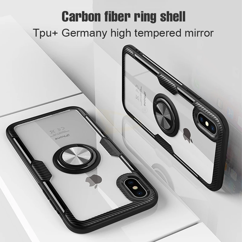 Роскошный бампер автомобильный держатель кольцевой чехол для IPhone XS Max XR X