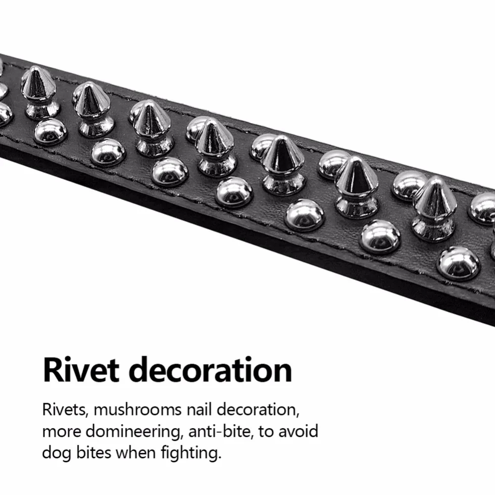 Pet Dog Rivet Collars PU Leather Round Bullet Nail Studded Necklace Spiked Strap Punk Style Small Dogs Cat Collar 6 Colors