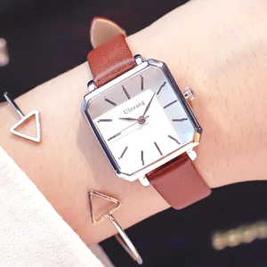 Женские кварцевые часы, роскошные женские часы, винтажные квадратные наручные часы, браслет, Подарочная коробка для женщин 2019 лучший zegarek damski
