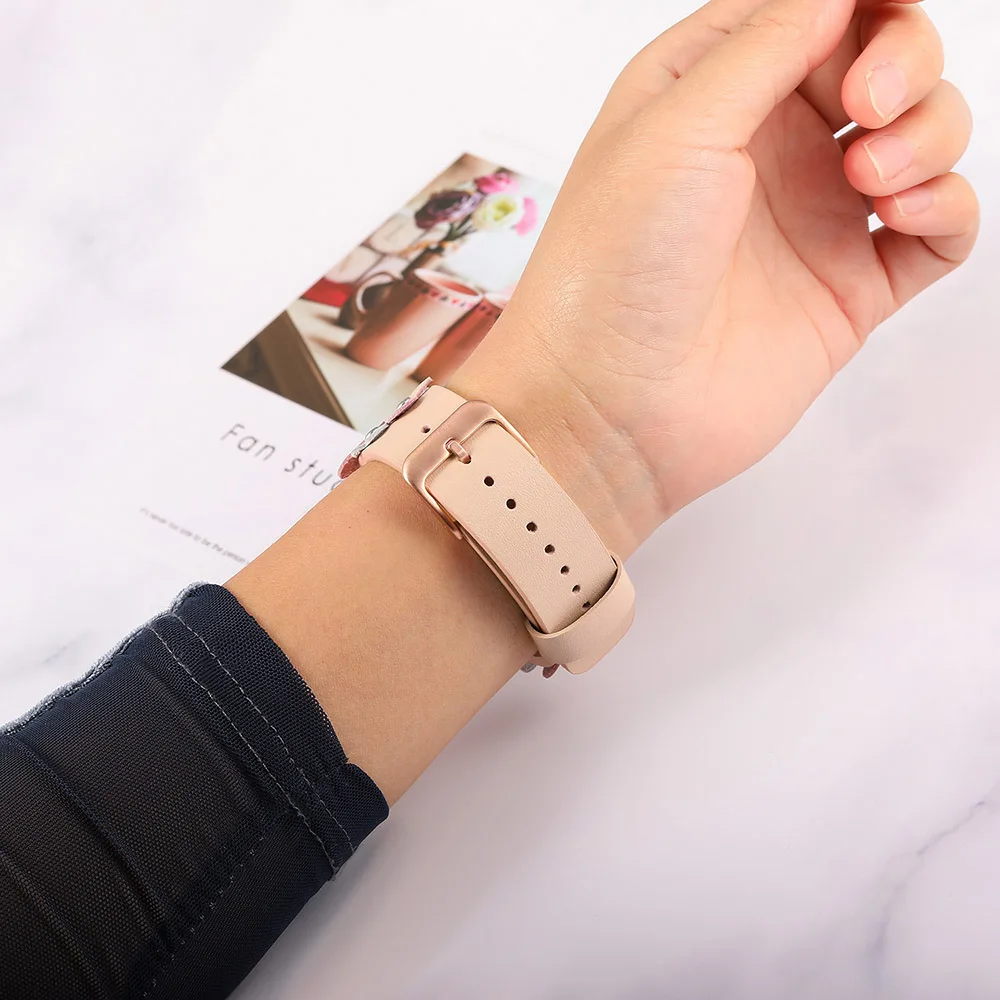 Женский кожаный ремешок для часов 20 мм для samsung Galaxy Watch 42 мм/Active 2 40 мм 44 мм/gear S2 классический ремешок