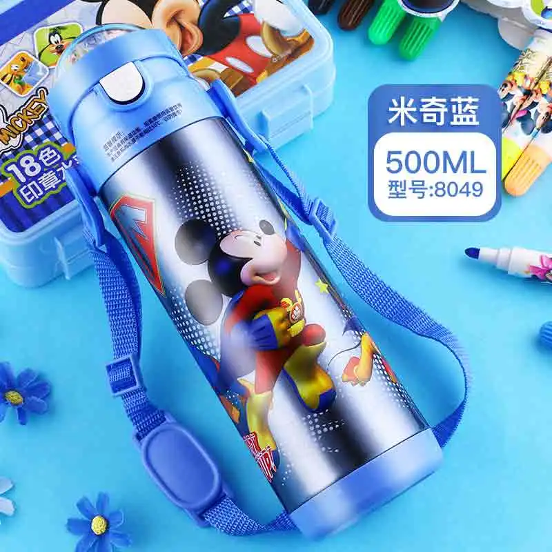 bluemickey 500ml 900 мл Термокружка термос бутылка для чая кофе Изолированная вакуумная колба с чай инфузионный стакан кофейная кружка вакуумная колба - Цвет: bluemickey 500ml