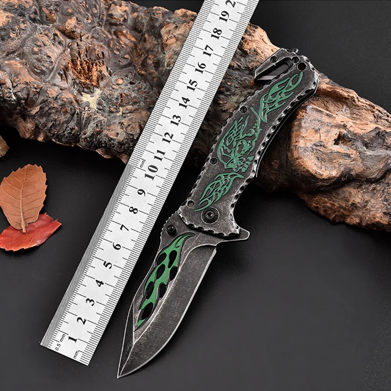 

Outdoor DEC Tools The Nostalgia totem Perfect Folding Knife Tactical Survival Knives Hunting Pocket Knife free shipping