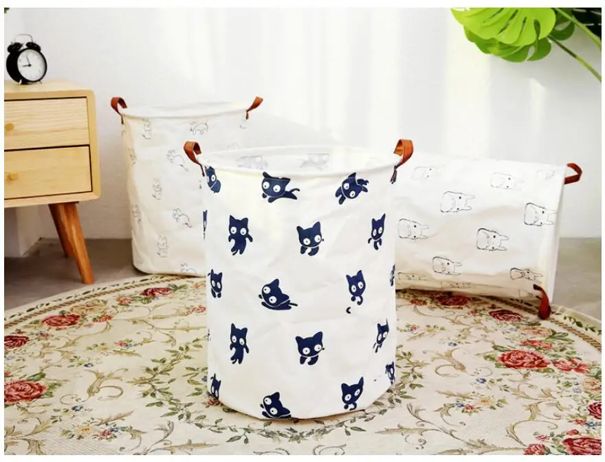 New Cartoon Cat and mouse Waterproof Laundry Hamper Folding Storage Baskets Home decoration barrel kids toy organizer bucket | Дом и сад