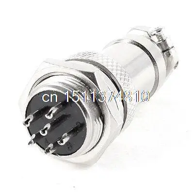 

Industrial Panel Mount GX16 16mm Screw 6 Pin Metal Aviation Connector Plug