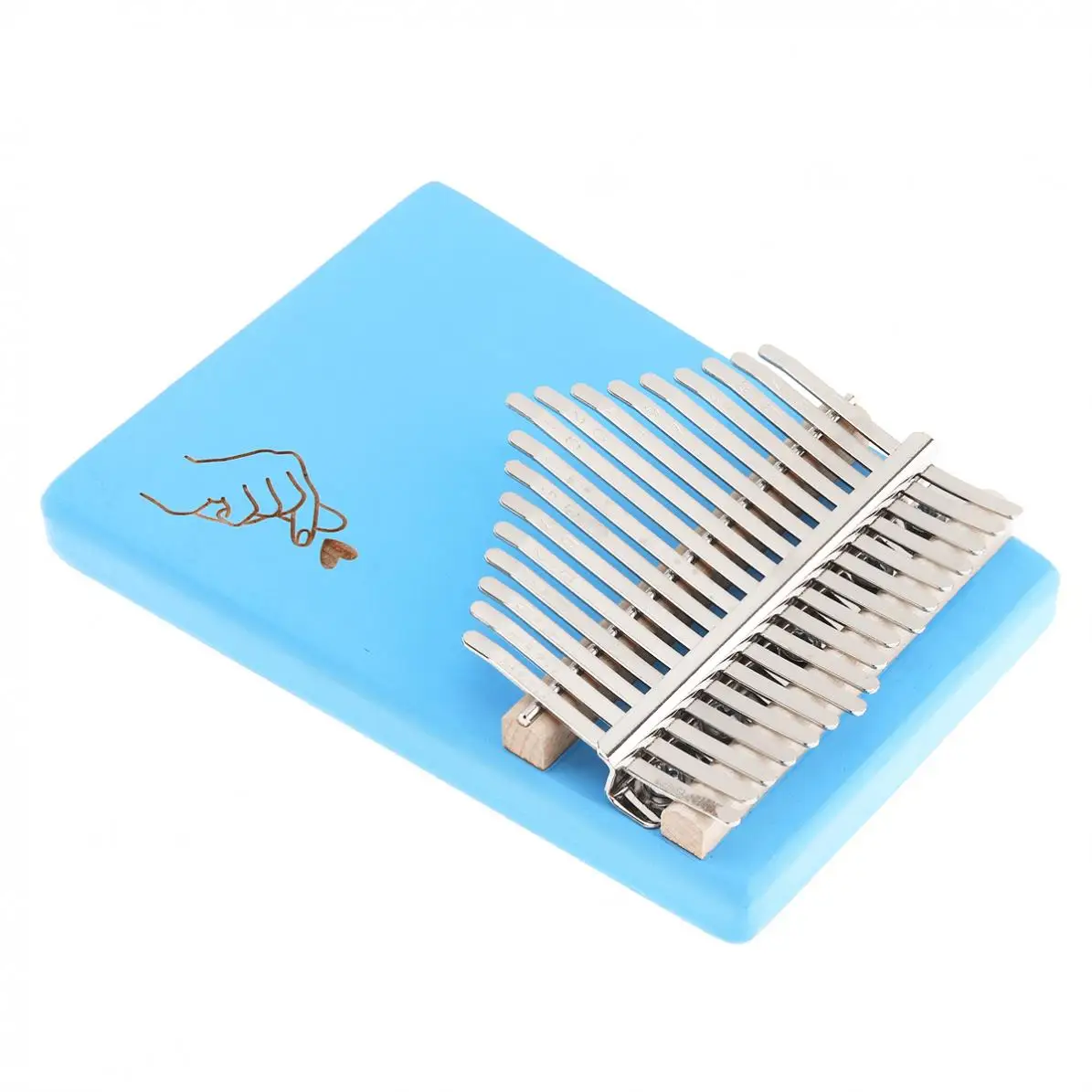 17 клавиш пианино Kalimba синий палец сердце узор твердая Одиночная доска сосна Mbira