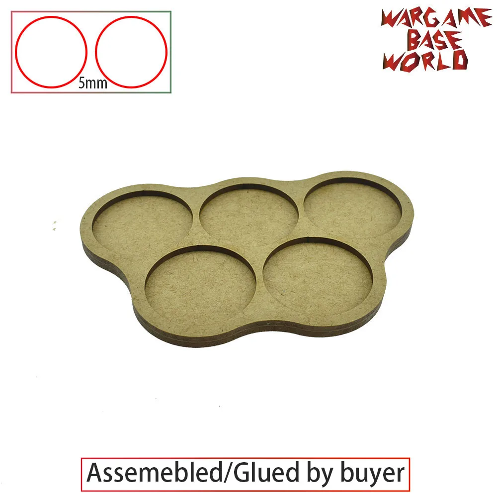 Wargame Base World-Movement Tray-5 круглых 40 мм-форма MDF - Цвет: 2.5mm distance