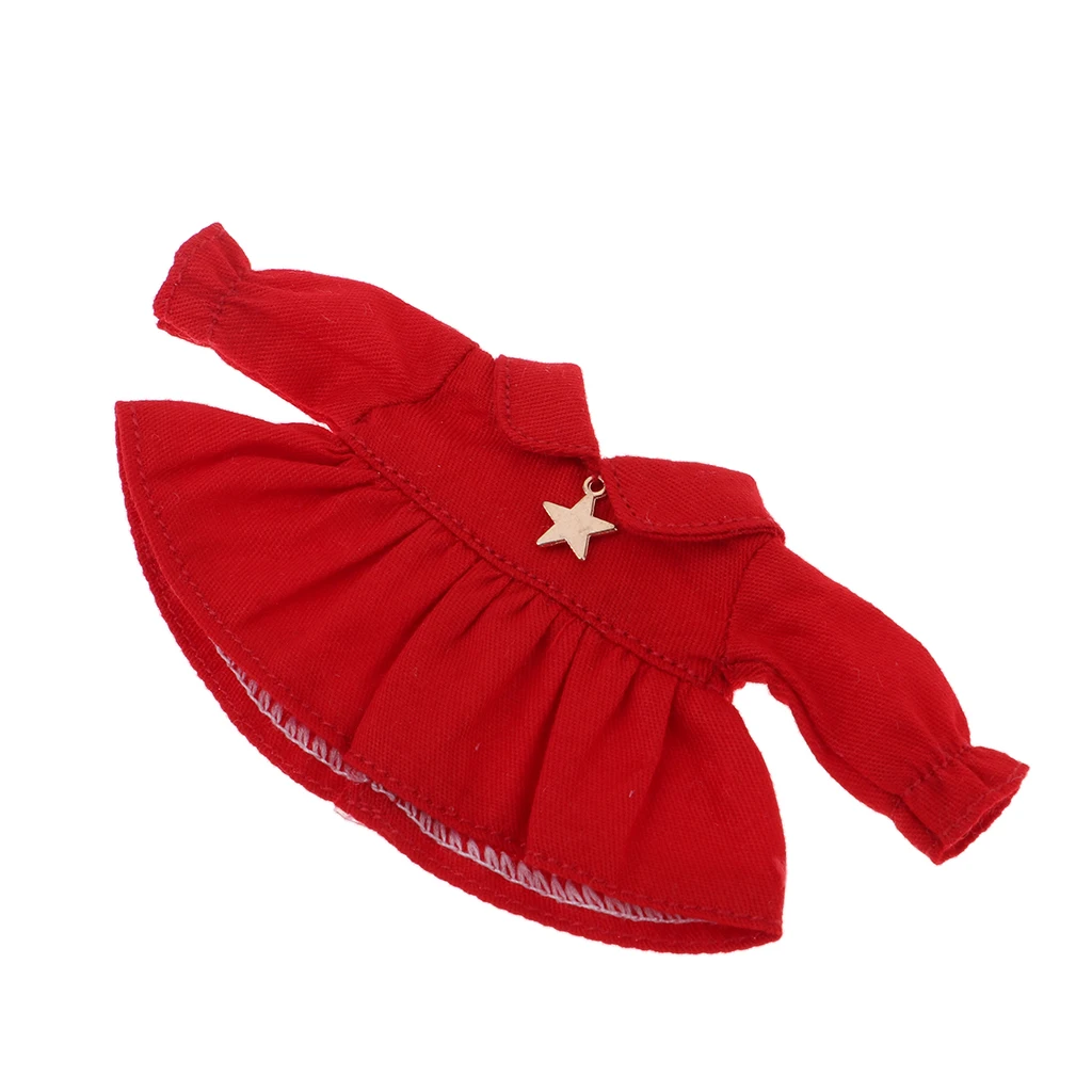 MagiDeal милые куклы с длинным рукавом рубашка платье для OB11 1/12 BJD мини одеваются