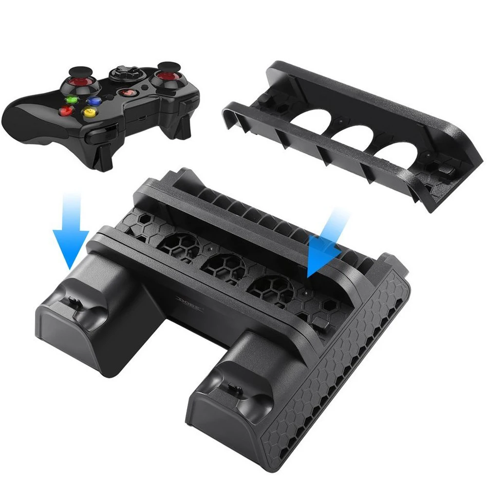 Вертикальная подставка серии PS4 с охлаждающим вентилятором и двумя