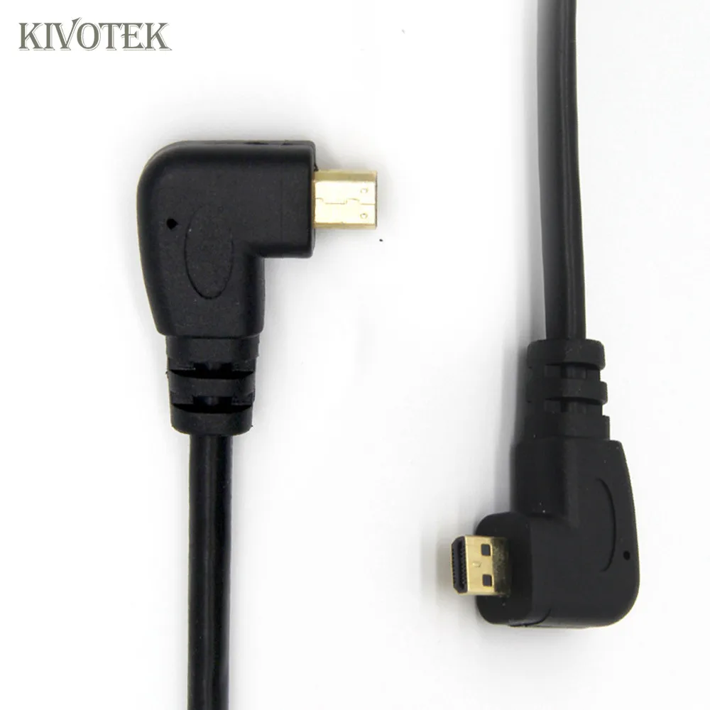Ультрагибкий 90 Угловой левый/правый локоть Micro HDMI штекер соединительный кабель 0 5