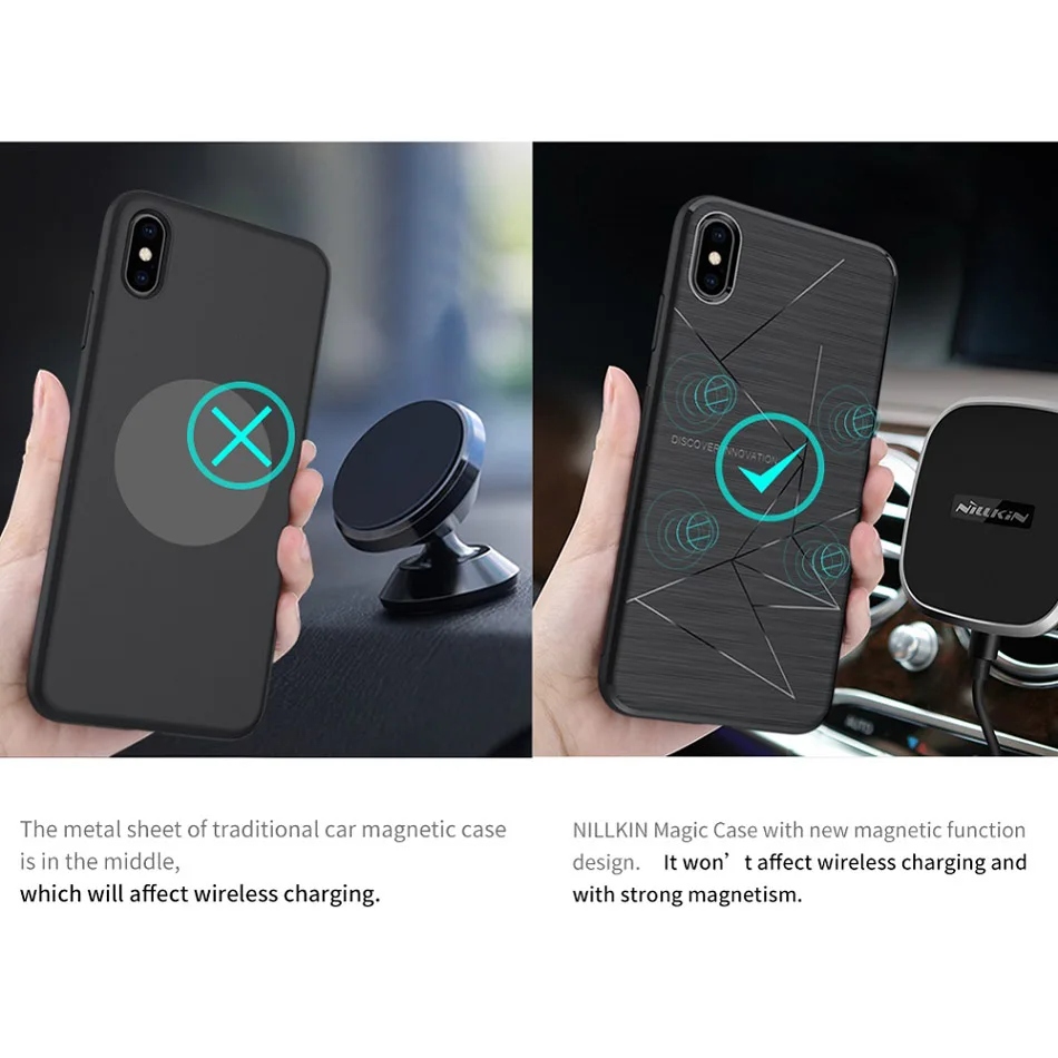 Car Magnetic Phone Cases For iPhone Xr Xs 8 X Case Cover NILLKIN Case For Samsung Samsung S9 S10 S8 Plus Note Car Phone Holder
